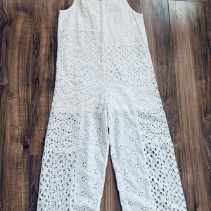 Zara Kids White Eyelet Jumpsuit
